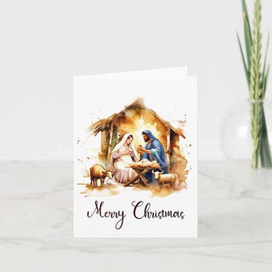 Cartes Pour Fêtes Annuelles Joyeux Noël Nativité (Devant)