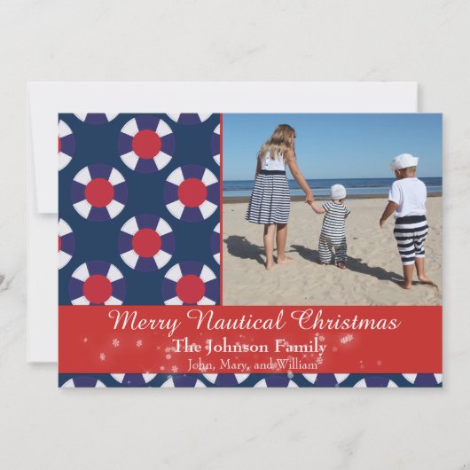 Cartes Pour Fêtes Annuelles Joyeux Noël nautique (Devant)