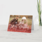 Cartes Pour Fêtes Annuelles Joyeux Noël Neige Rouge (Devant)