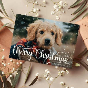 Cartes Pour Fêtes Annuelles Joyeux Noël Neige Superposition Photo
