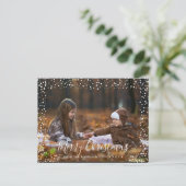 Cartes Pour Fêtes Annuelles Joyeux Noël Neige Tomber une photo personnalisée I (Debout devant)