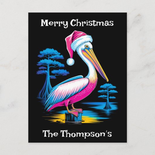 Cartes Pour Fêtes Annuelles Joyeux Noël Neon Pelican (Devant)