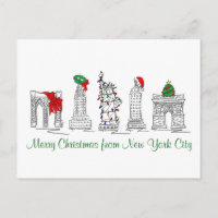 Joyeux Noël New York City NYC Xmas stylo et encre