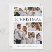 Cartes Pour Fêtes Annuelles Joyeux Noël Newlysée | Six photos noir et blanc (Devant)