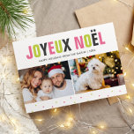 Cartes Pour Fêtes Annuelles "Joyeux Noel" Noël gras et coloré<br><div class="desc">Diffusez la joie des fêtes avec ces cartes de Noël lumineuses et colorées.</div>