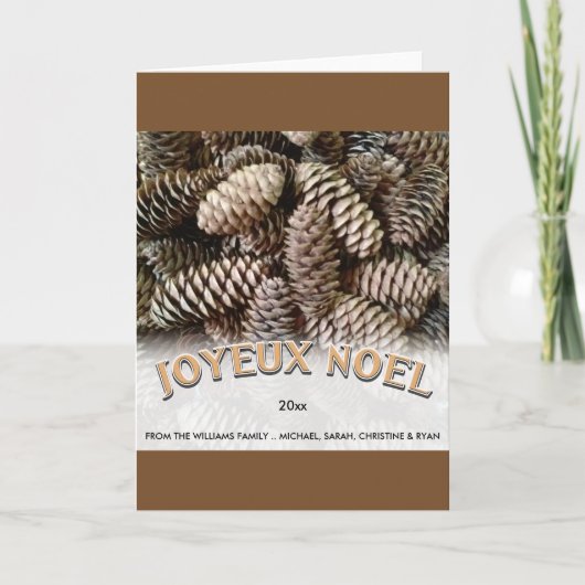 Cartes Pour Fêtes Annuelles Joyeux Noel Noël Pine Cône de Noël Custom (Devant)