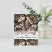 Cartes Pour Fêtes Annuelles Joyeux Noel Noël Pine Cône de Noël Custom (Debout devant)
