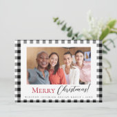 Cartes Pour Fêtes Annuelles Joyeux Noël noir blanc Design d'intérieur photo (Debout devant)