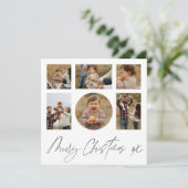 Cartes Pour Fêtes Annuelles Joyeux Noël noir & blanc photo collage (Debout devant)