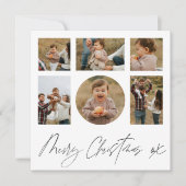 Cartes Pour Fêtes Annuelles Joyeux Noël noir & blanc photo collage (Devant)