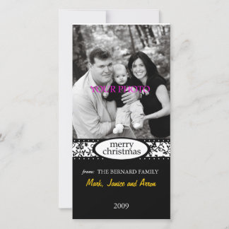 Cartes Pour Fêtes Annuelles joyeux Noël noir blanc ruban