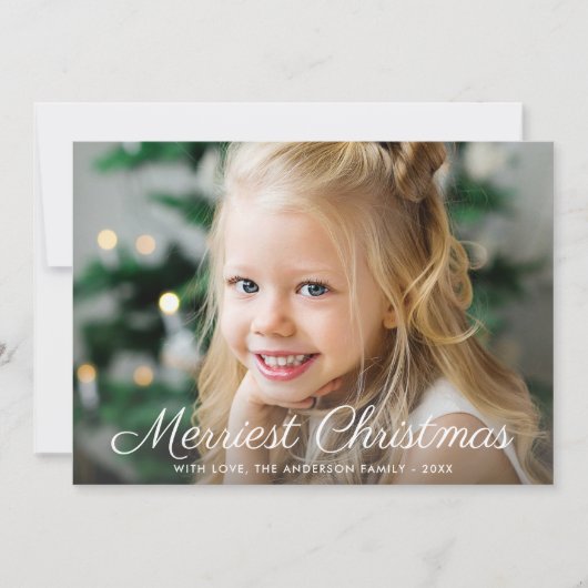 Cartes Pour Fêtes Annuelles Joyeux Noël noir Buffle Plaid Photo (Devant)