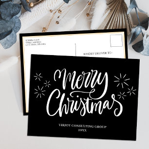 Cartes Pour Fêtes Annuelles Joyeux Noël Noir Calligraphie Affaires Moderne