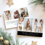Cartes Pour Fêtes Annuelles Joyeux Noël NOIR CHIC 9 Collage Multi Photo<br><div class="desc">Partagez les moments forts de votre famille avec cette carte de Noël en revue qui présente un design simple, minimal et propre. L'avant comprend un collage moderne de 6 photos jumelé à l'accueil festif "Joyeux Noël" dans une élégante police serif sur une couleur LUXURY NOIR, avec espace pour personnaliser votre...</div>