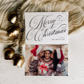 Cartes Pour Fêtes Annuelles Joyeux Noël noir et blanc Calligraphie