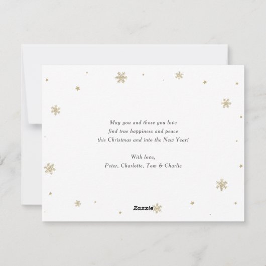 Cartes Pour Fêtes Annuelles Joyeux Noël noir neige photo (Dos)