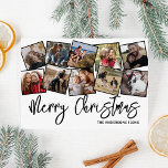 Cartes Pour Fêtes Annuelles Joyeux Noël noir photo collage<br><div class="desc">Découvrez nos élégants cartes de fin de année de Noël, un mélange de tradition et d'innovation qui fait chaud au coeur. Sur un arrière - plan de blanc classique, ils présentent un collage à plusieurs facettes de 10 photos, qui résume parfaitement un an de moments chéris. Ces cartes, personnalisées avec...</div>