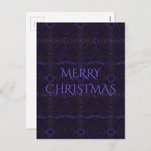 Cartes Pour Fêtes Annuelles Joyeux Noël noir pourpre Kaleidoscope design (Devant / Derrière)