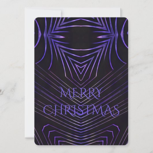 Cartes Pour Fêtes Annuelles Joyeux Noël noir pourpre Kaleidoscope design (Devant)