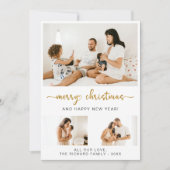 Cartes Pour Fêtes Annuelles Joyeux Noël noir Script 3 Collage Multi-photo (Devant)