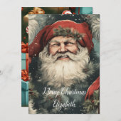 Cartes Pour Fêtes Annuelles Joyeux Noël (nom) (Devant / Derrière)