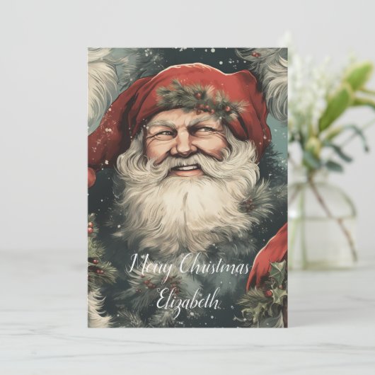 Cartes Pour Fêtes Annuelles Joyeux Noël (nom) (Debout devant)