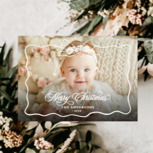 Cartes Pour Fêtes Annuelles Joyeux Noël Nom de Famille & Photo