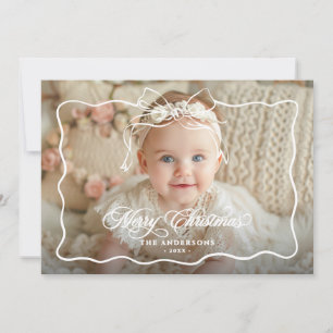 Cartes Pour Fêtes Annuelles Joyeux Noël Nom de Famille & Photo