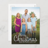 Cartes Pour Fêtes Annuelles Joyeux Noël Nom personnalisé et photo (Devant / Derrière)