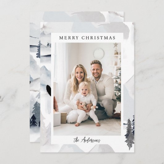 Cartes Pour Fêtes Annuelles Joyeux Noël! Nordique, photo simple (Devant / Derrière)