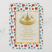 Cartes Pour Fêtes Annuelles Joyeux Noël & Nouvel An cadeau arrière - plan moti (Devant / Derrière)