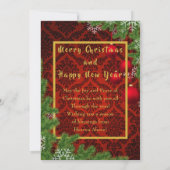 Cartes Pour Fêtes Annuelles Joyeux Noël Nouvel An Salutations Photo Damas (Dos)