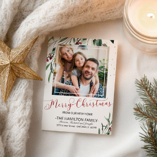 Cartes Pour Fêtes Annuelles Joyeux Noël Nouvelle Maison Rouge Calligraphie Dém