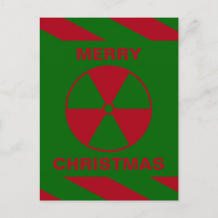 Cartes Pour Fêtes Annuelles Joyeux Noël nucléaire radioactif vert et rouge