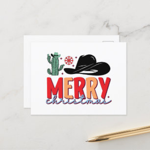Cartes Pour Fêtes Annuelles Joyeux Noël Occidental cowboy casquette