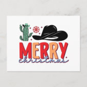 Cartes Pour Fêtes Annuelles Joyeux Noël Occidental cowboy casquette (Devant)