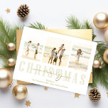 Cartes Pour Fêtes Annuelles Joyeux Noël Or élégante calligraphie 4 Photo<br><div class="desc">Ce design présente un Joyeux Noël avec un 4 quatre modèle photo,  avec script de calligraphie or,  un design de typographie simple et élégant,  moderne et minimaliste avec un simple collage photo,  un carte photo de vacances élégant et minimal.</div>