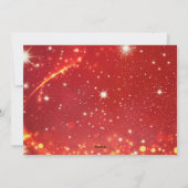 Cartes Pour Fêtes Annuelles Joyeux Noël, or et lumière blanche sur rouge (Dos)