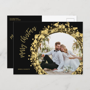 Cartes Pour Fêtes Annuelles Joyeux Noël or et noir