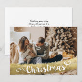 Cartes Pour Fêtes Annuelles Joyeux Noël or moderne (Devant / Derrière)