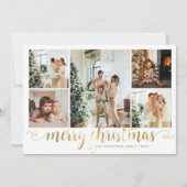 Cartes Pour Fêtes Annuelles Joyeux Noël Or moderne Script 5 Photo (Devant)