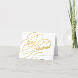 Cartes Pour Fêtes Annuelles Joyeux Noël or script simple élégant