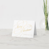 Cartes Pour Fêtes Annuelles Joyeux Noël or script simple élégant (Devant)