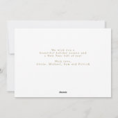 Cartes Pour Fêtes Annuelles Joyeux Noël or script simple élégant (Dos)