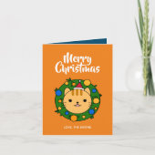 Cartes Pour Fêtes Annuelles Joyeux Noël Orange Chat (Devant)