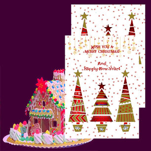 Cartes Pour Fêtes Annuelles Joyeux Noël Ornament Or Décor Flocon de neige