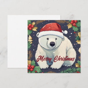 Cartes Pour Fêtes Annuelles Joyeux Noël Ours polaire blanc
