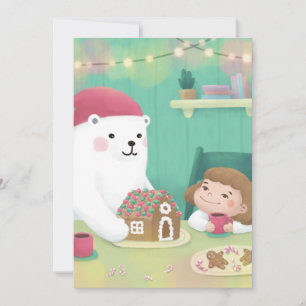 Cartes Pour Fêtes Annuelles Joyeux Noël : Ours Polaire & Enfant