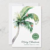 Cartes Pour Fêtes Annuelles Joyeux Noël Palm Tree Coastal Business Logo (Devant)
