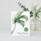 Cartes Pour Fêtes Annuelles Joyeux Noël Palm Tree Coastal Business Logo (Debout devant)